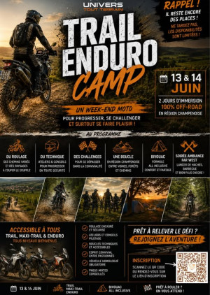 Trail enduro Camp proposé par Univers tout Terrain